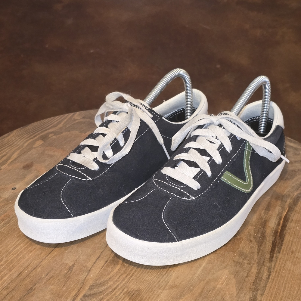 VANS Sport Low Black Green Sidestripe Sneakers Men's 6.5 Women's 8